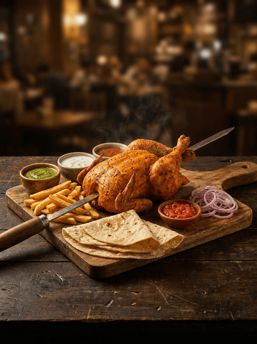 Whole Chicken Sajji Platter over Fries & Rice